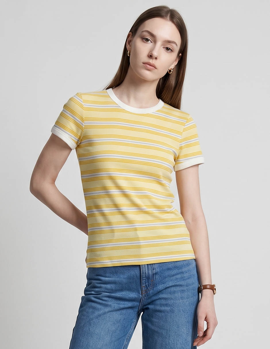 Playera manga corta cuello redondo para mujer Playera manga corta cuello redondo para mujer