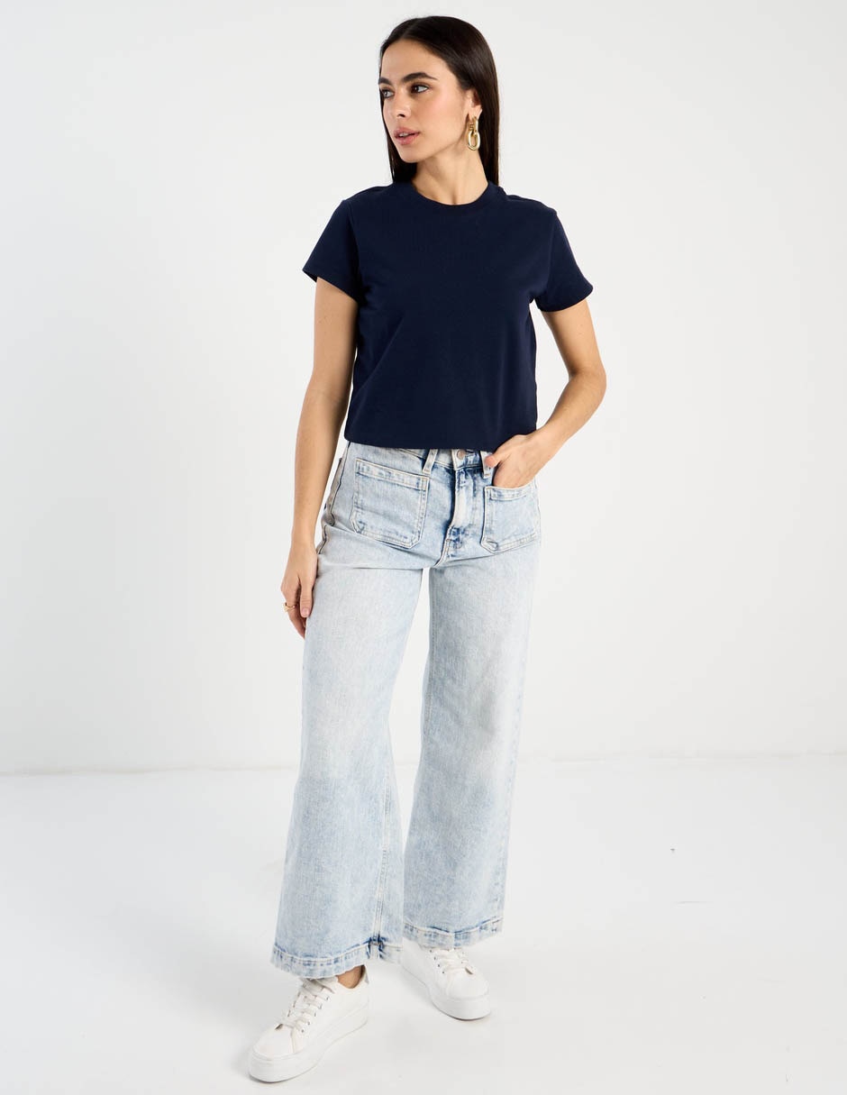 Playera heavyweight Cropped Gap X Victoria Beckham para mujer