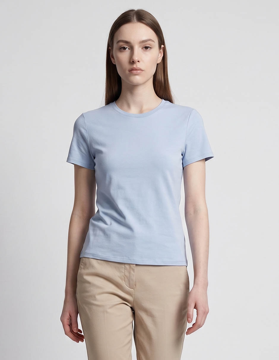 Playera manga corta cuello redondo para mujer