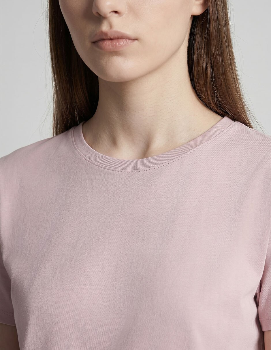 Playera manga corta cuello redondo para mujer 3