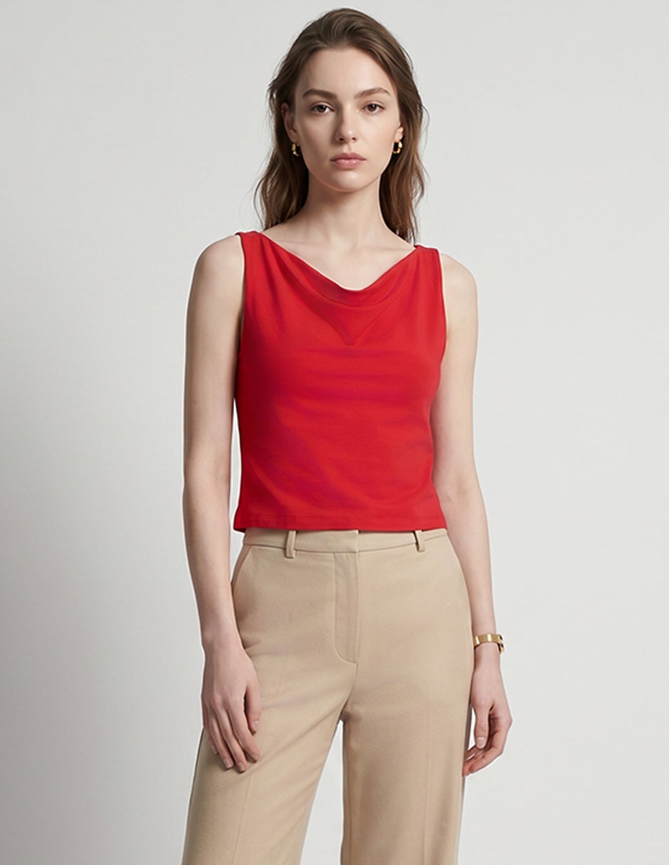 Playera cuello ojal para mujer