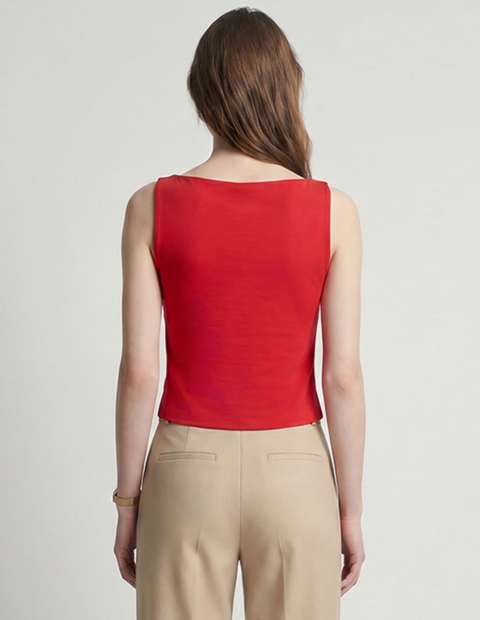 Playera cuello ojal para mujer