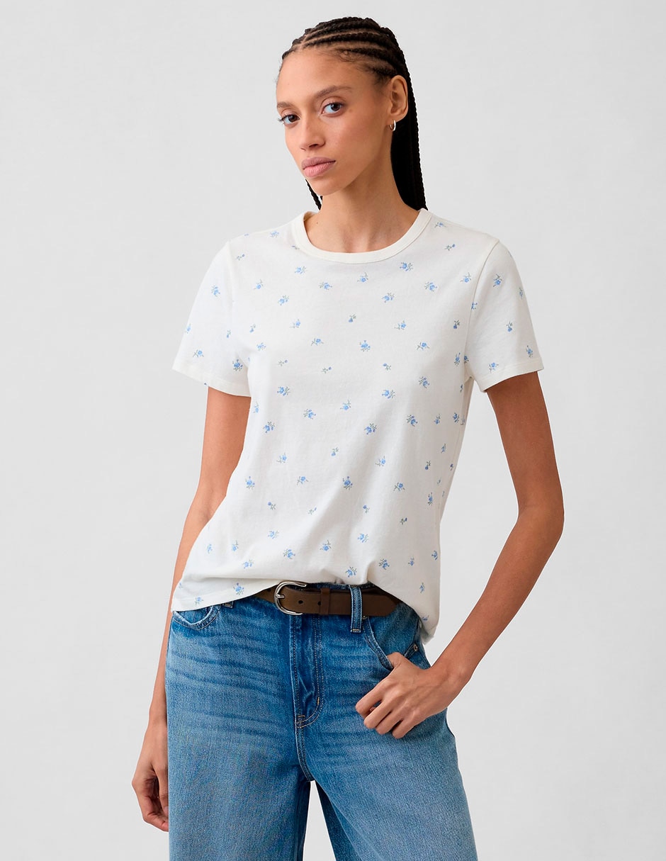 Playera manga corta cuello redondo para mujer Playera manga corta cuello redondo para mujer