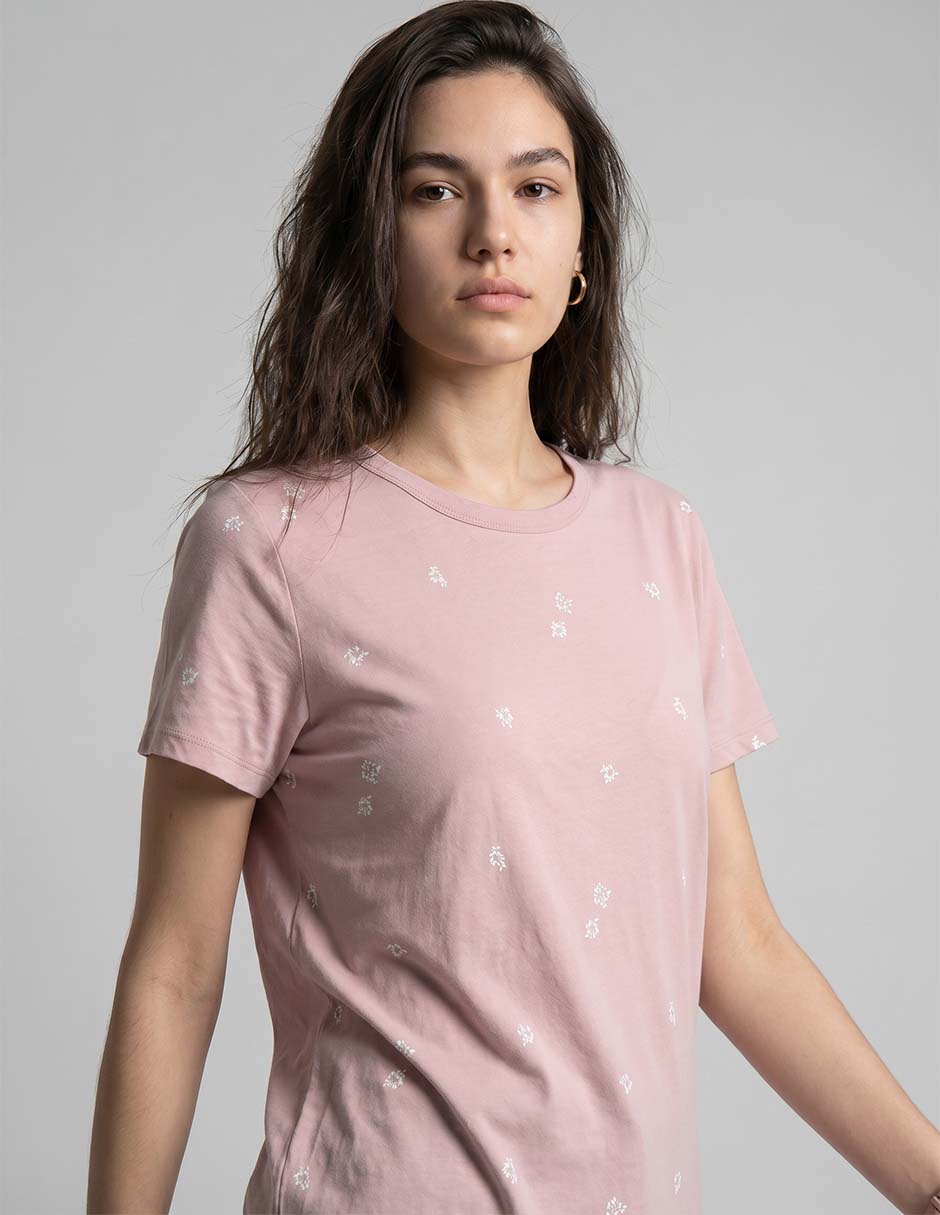Playera manga corta cuello redondo para mujer 3