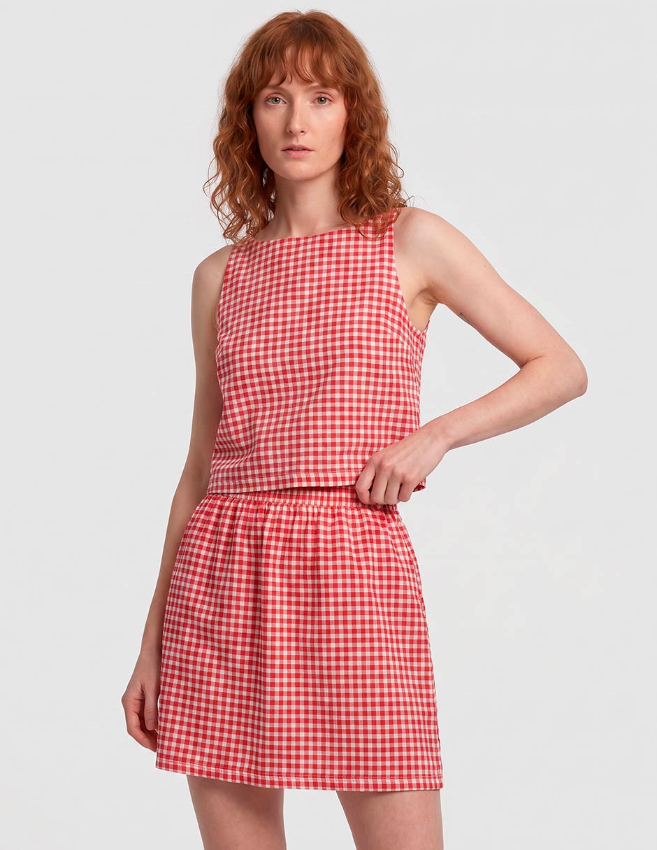 Falda mini a la cintura
