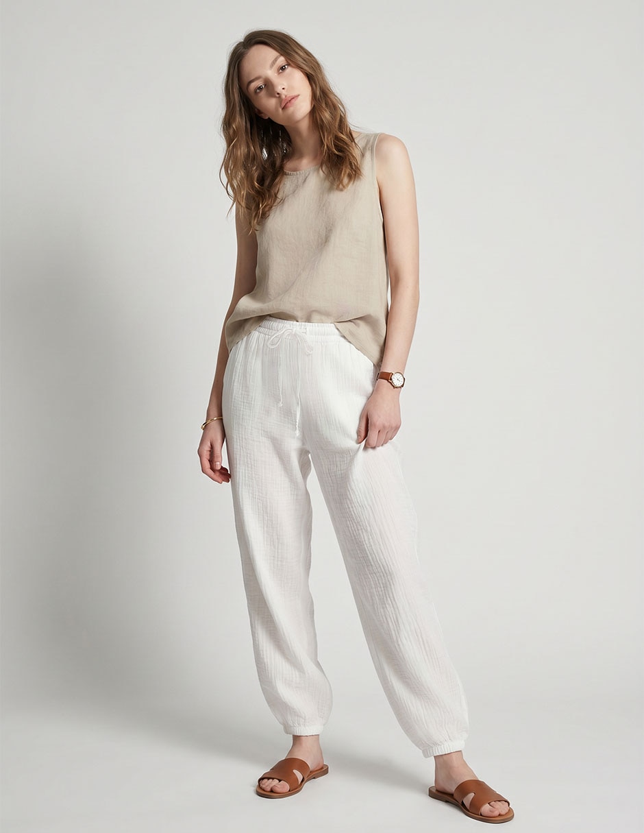 Pantalón baggy de algodón para mujer