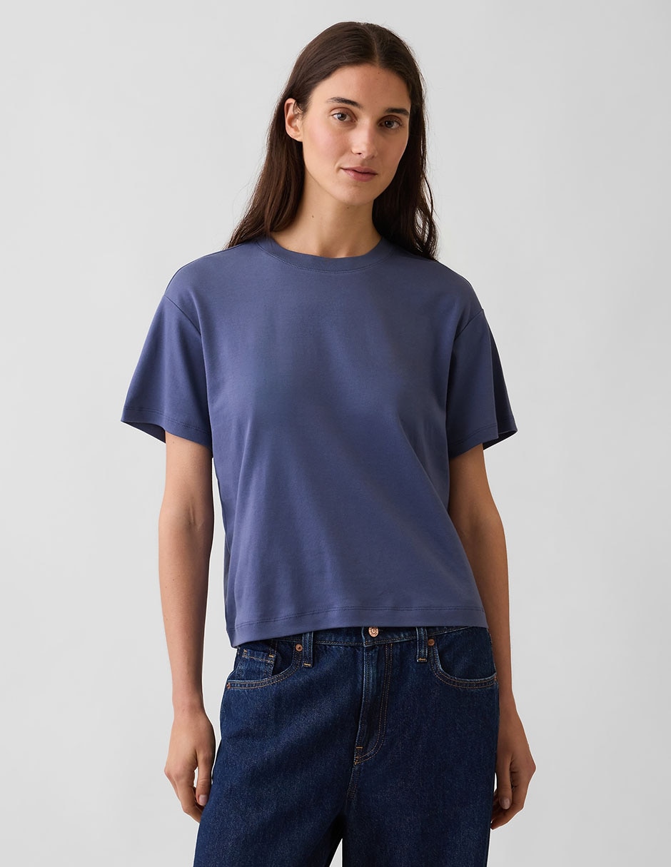 Playera manga corta cuello redondo para mujer