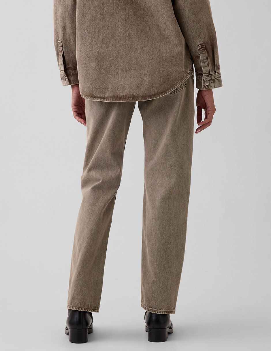 Jeans straight corte a la cintura para mujer 4