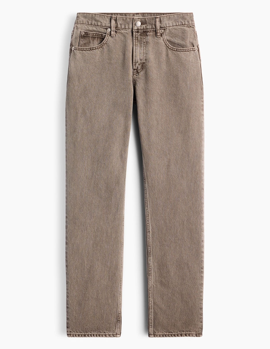 Jeans straight corte a la cintura para mujer 7