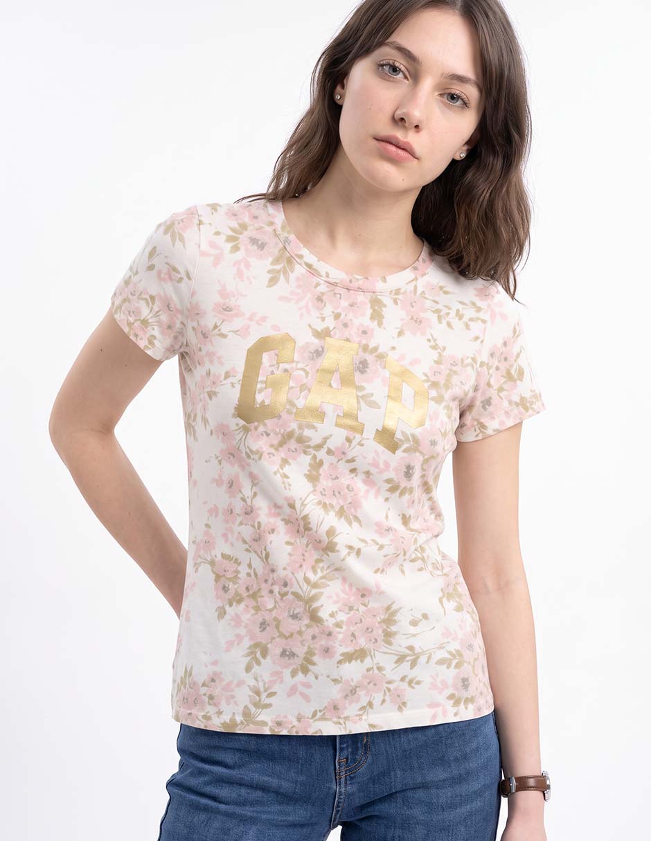 Playera manga corta cuello redondo para mujer
