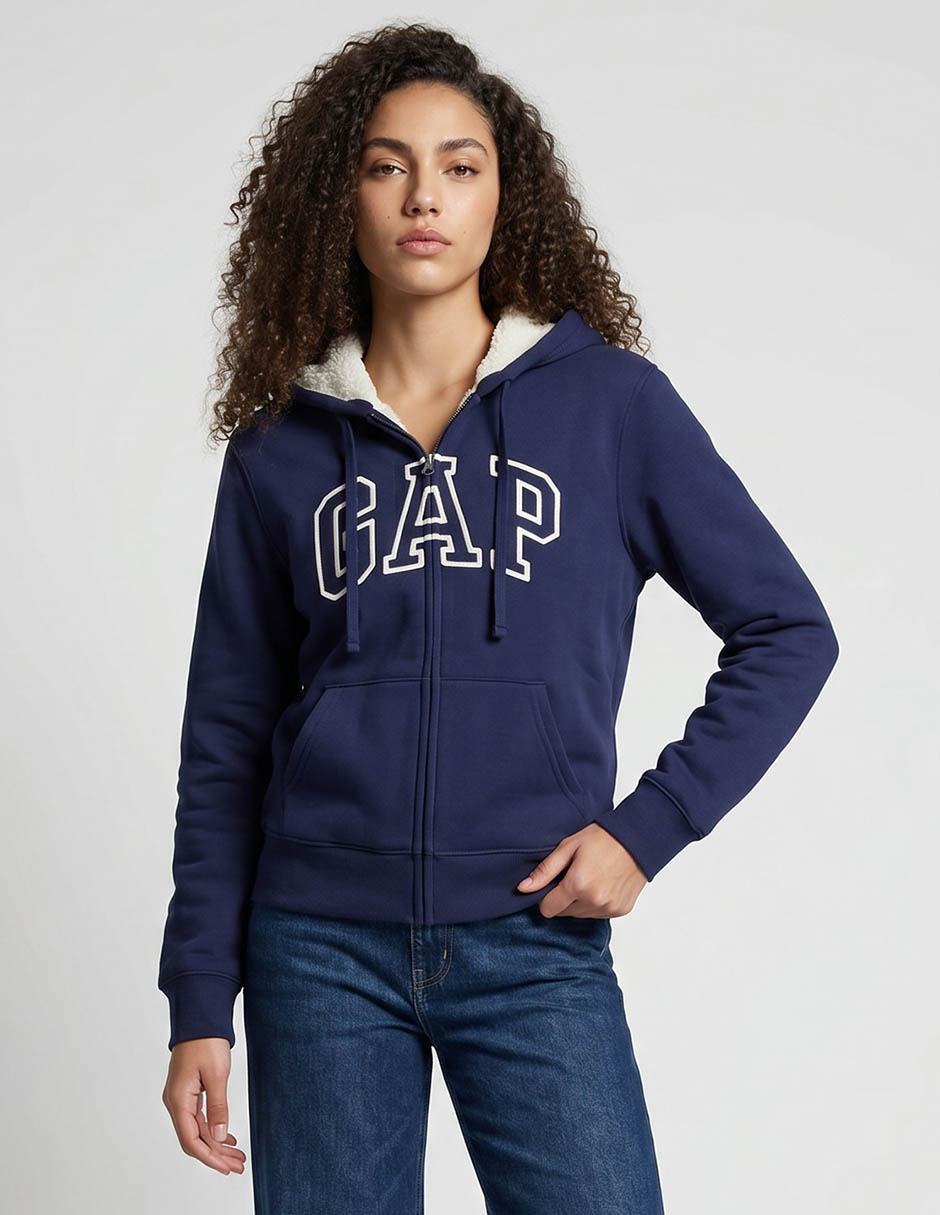 Sudadera con capucha y bolsa para mujer
