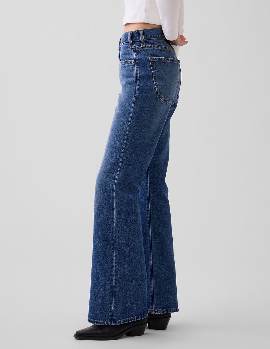 Jeans straight corte cintura baja para mujer 4