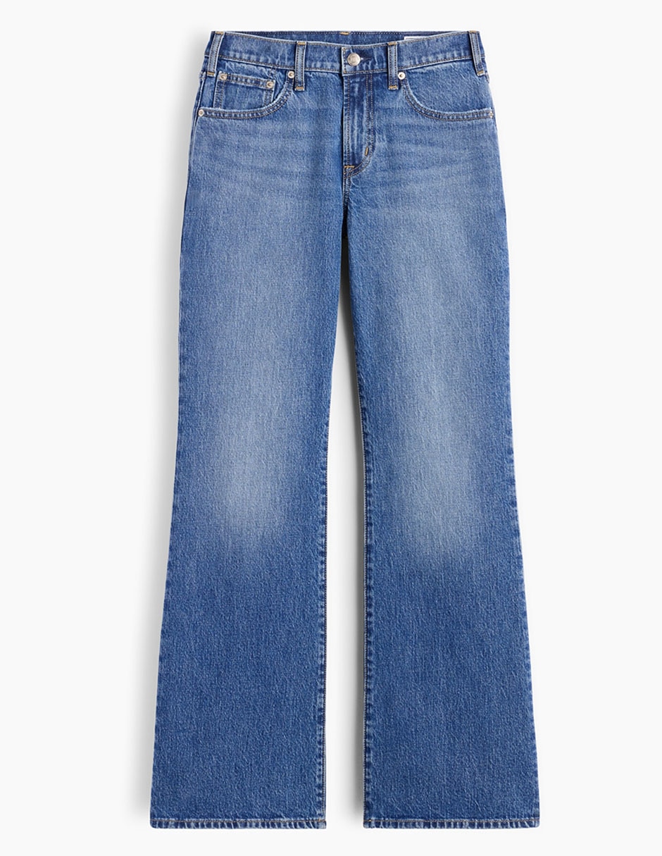 Jeans straight corte cintura baja para mujer 6