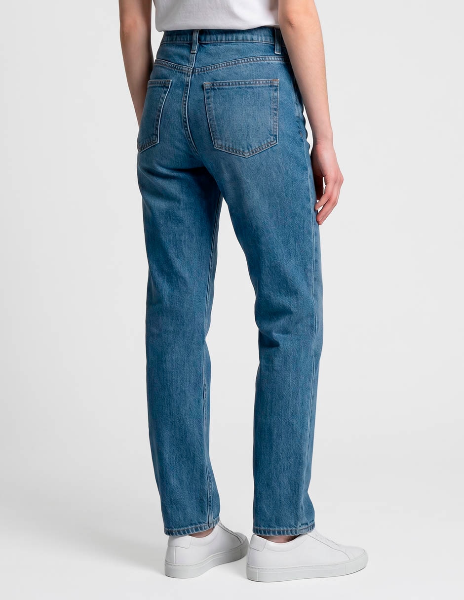 Jeans barrel corte cintura para mujer 2