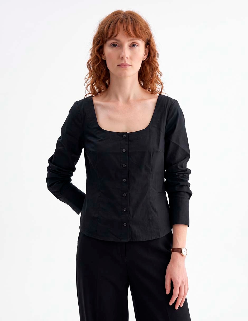 Blusa manga larga para mujer