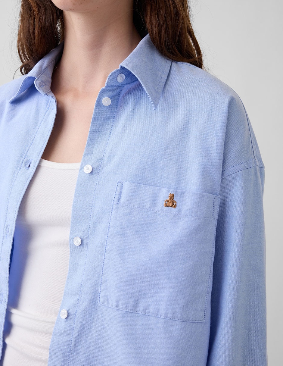 Sobrecamisa de algodón manga larga para mujer 4
