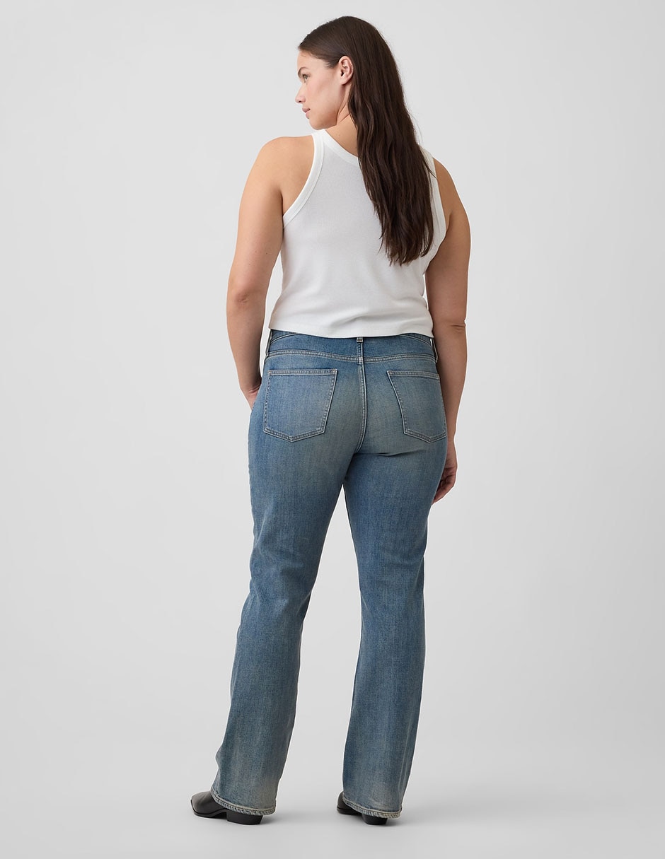 Jeans amplio corte media cintura para mujer 7