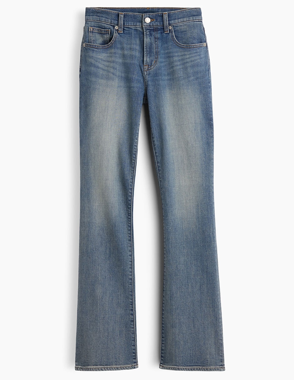 Jeans amplio corte media cintura para mujer 3