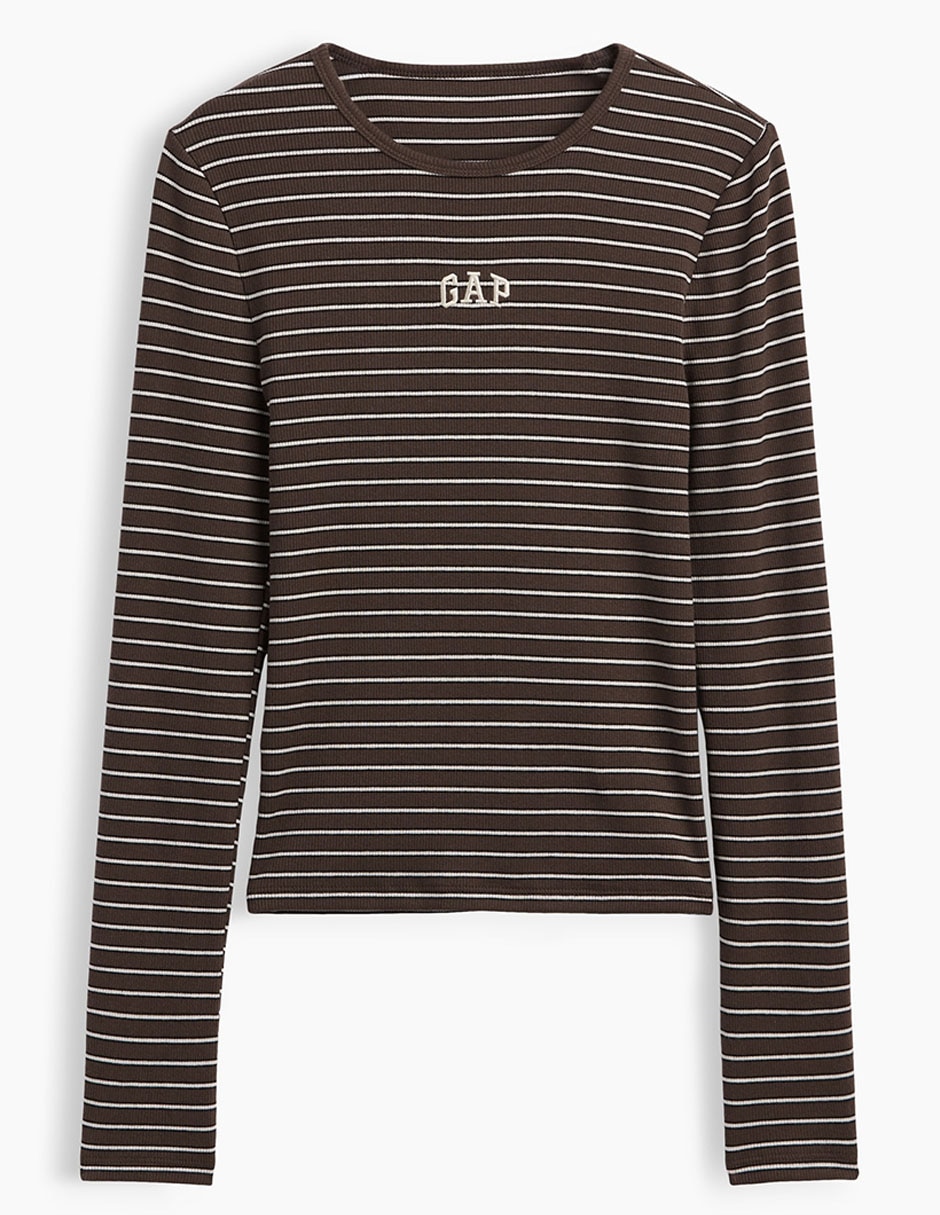 Playera manga larga cuello redondo para mujer 2