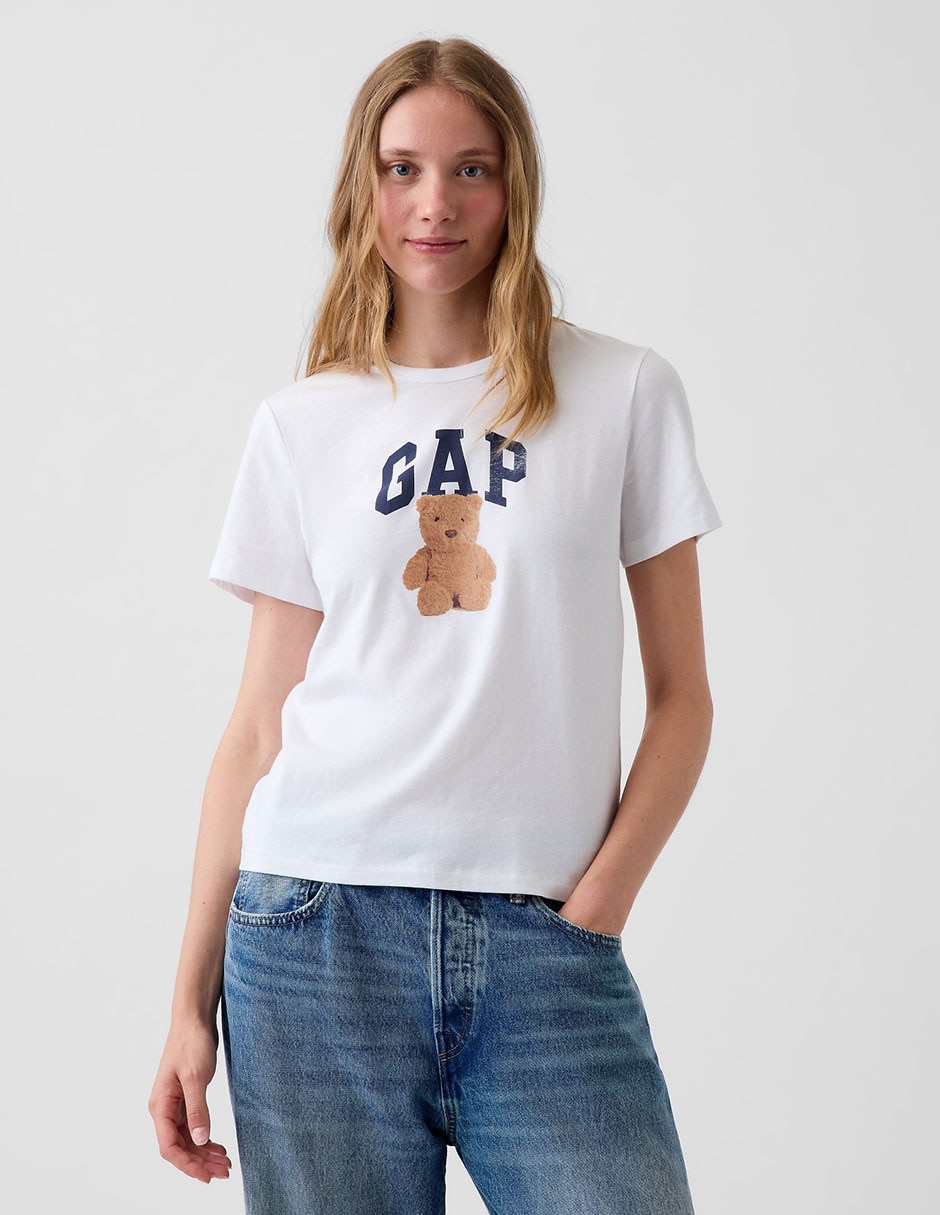 Playera manga corta cuello redondo para mujer