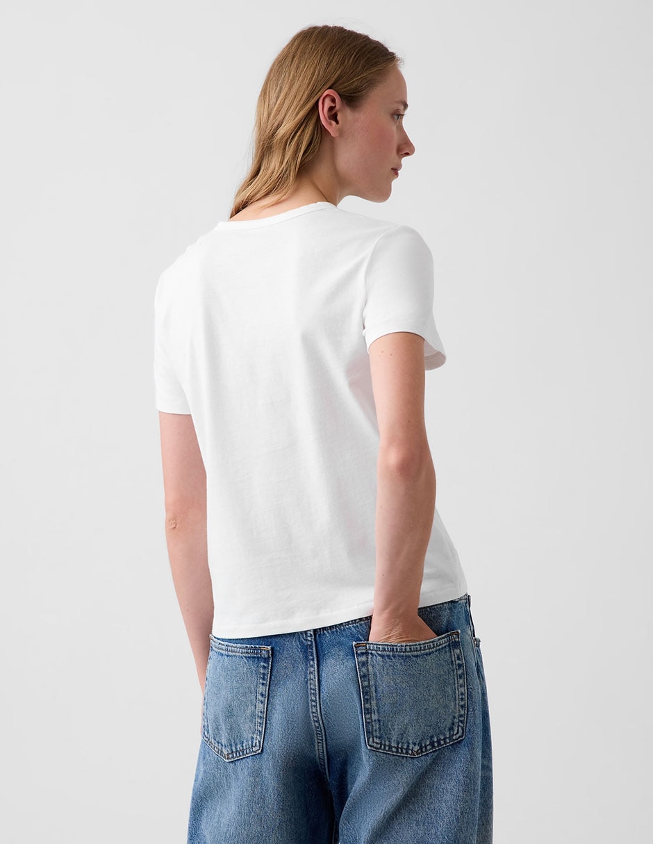 Playera manga corta cuello redondo para mujer 4