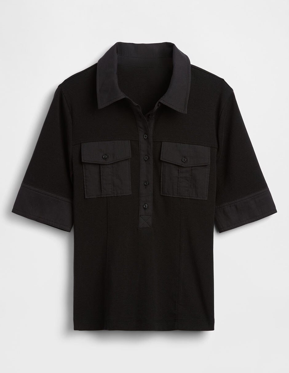 Blusa camisera manga corta para mujer 2