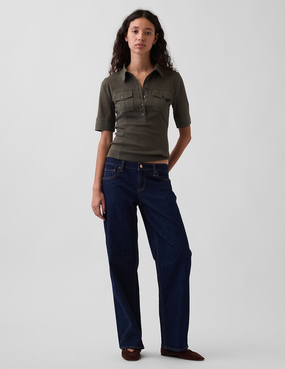 Blusa camisera manga corta para mujer 5
