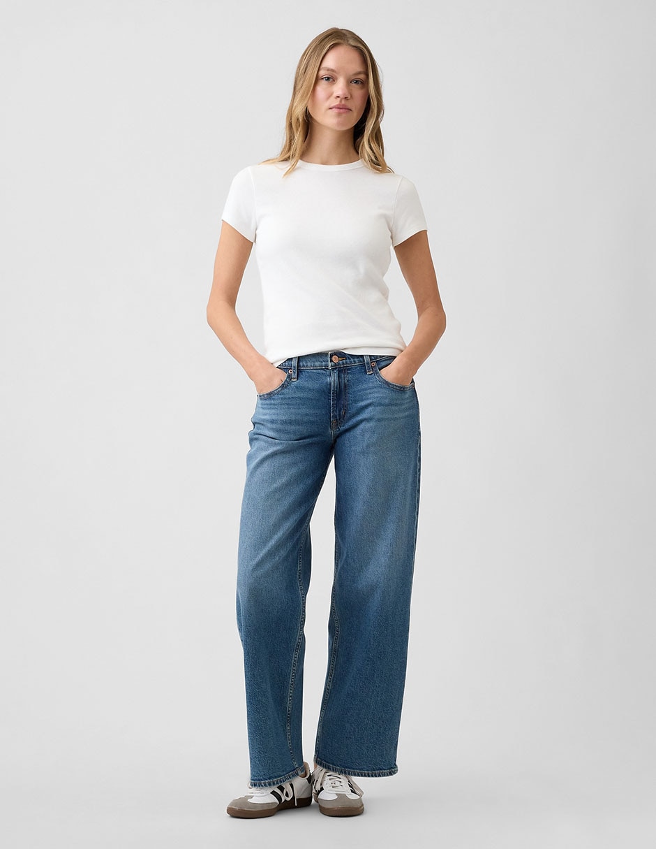 Jeans relaxed wide leg para mujer