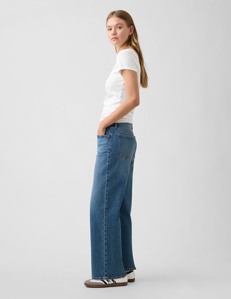 Jeans relaxed wide leg para mujer