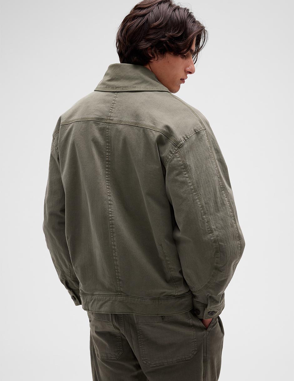 Gap Studio Chamarra Herringbone Cruzada