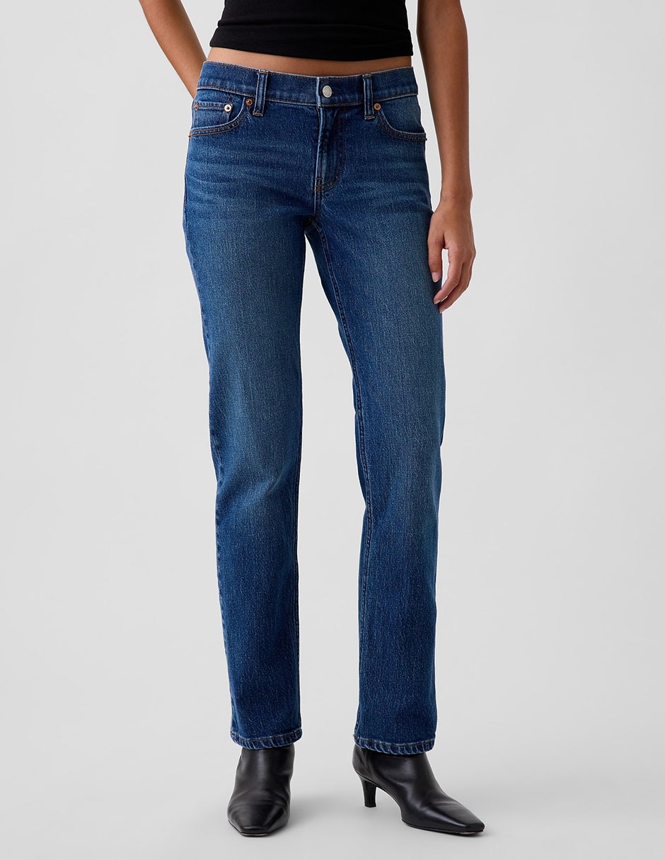 Jeans straight a la cadera para mujer 2
