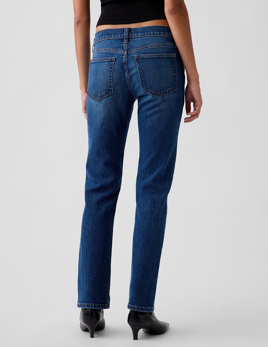 Jeans straight a la cadera para mujer 4