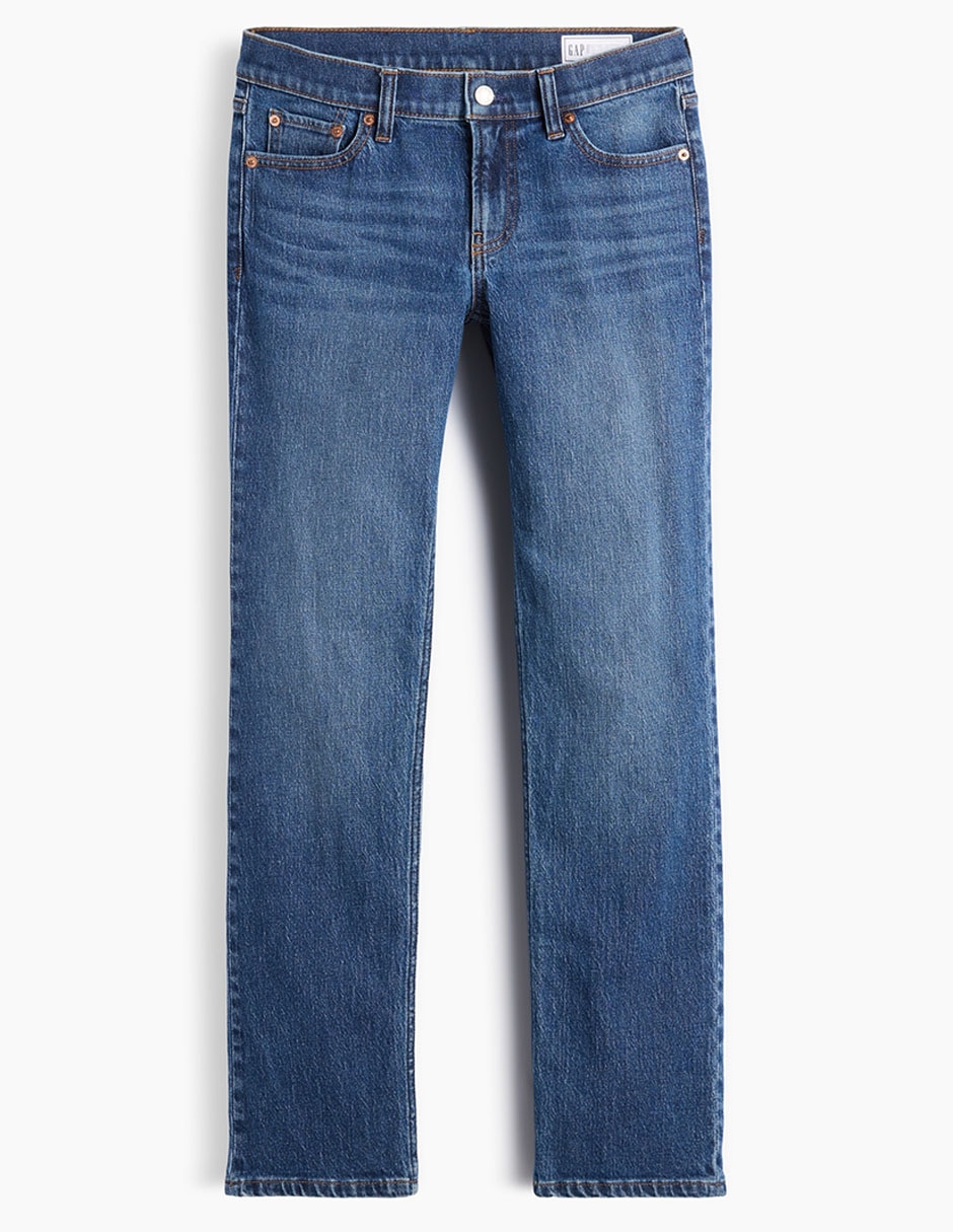 Jeans straight a la cadera para mujer 6