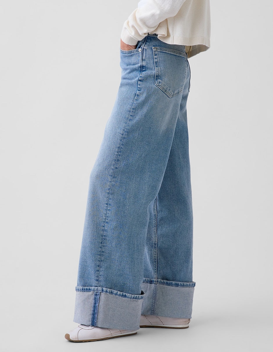 Jeans relaxed wide leg para mujer 4