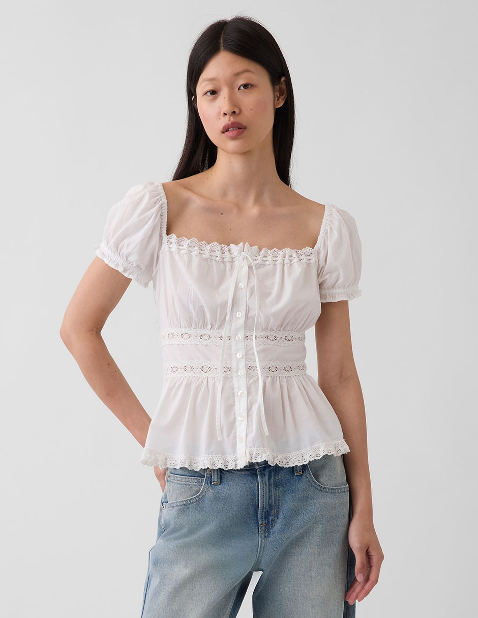 Blusa manga corta para mujer