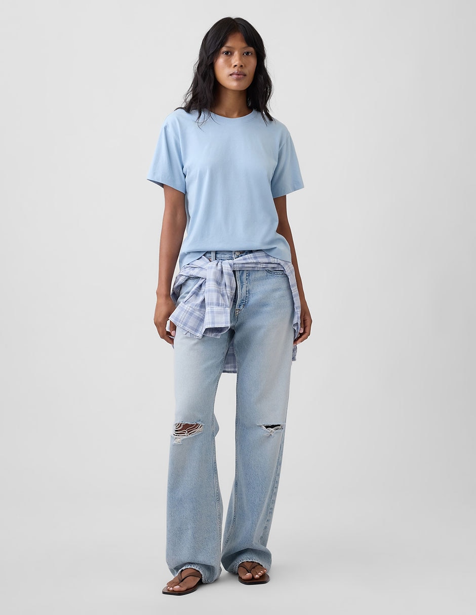 Playera manga corta cuello redondo para mujer 4