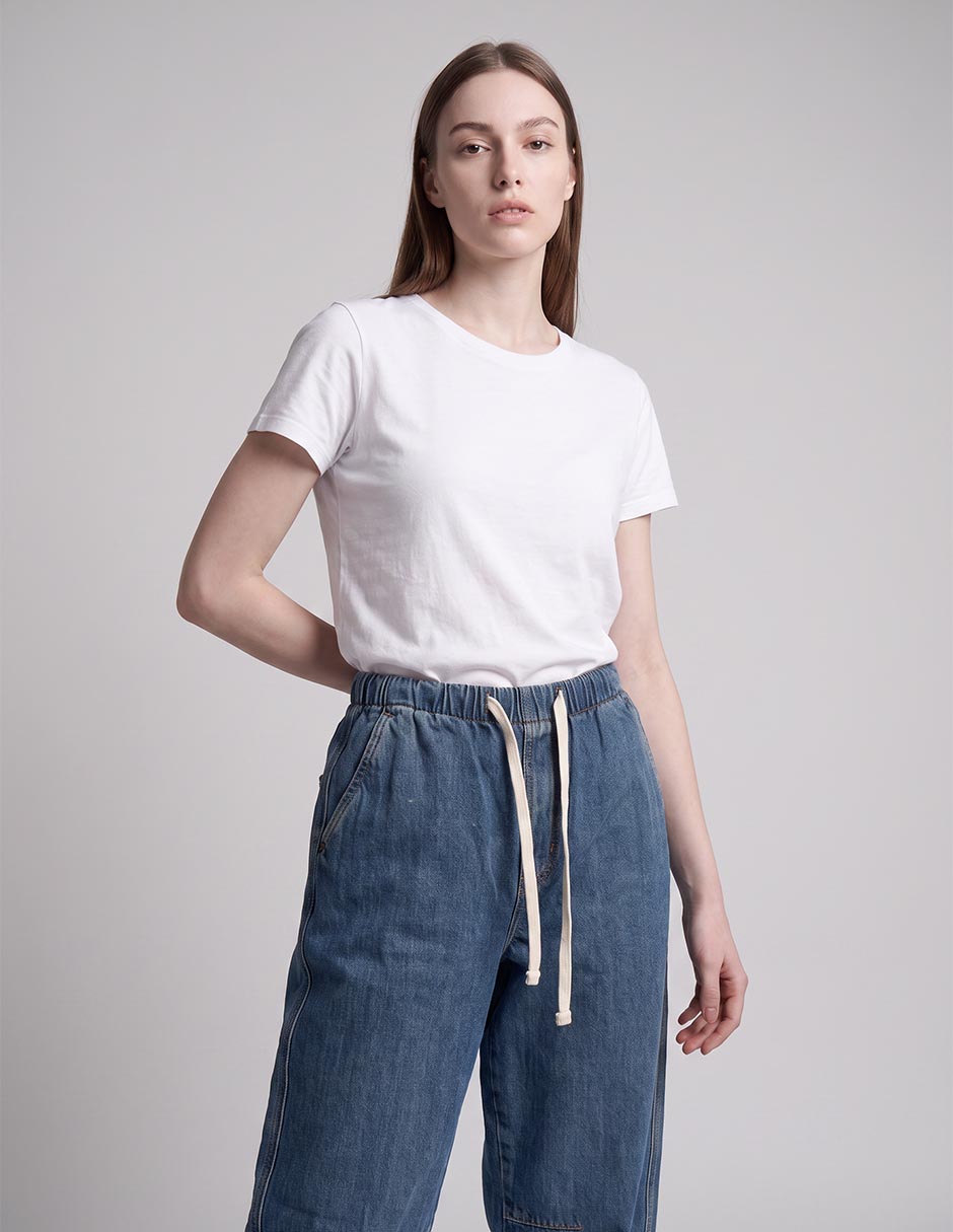 Jeans relaxed wide leg corte cintura alta para mujer