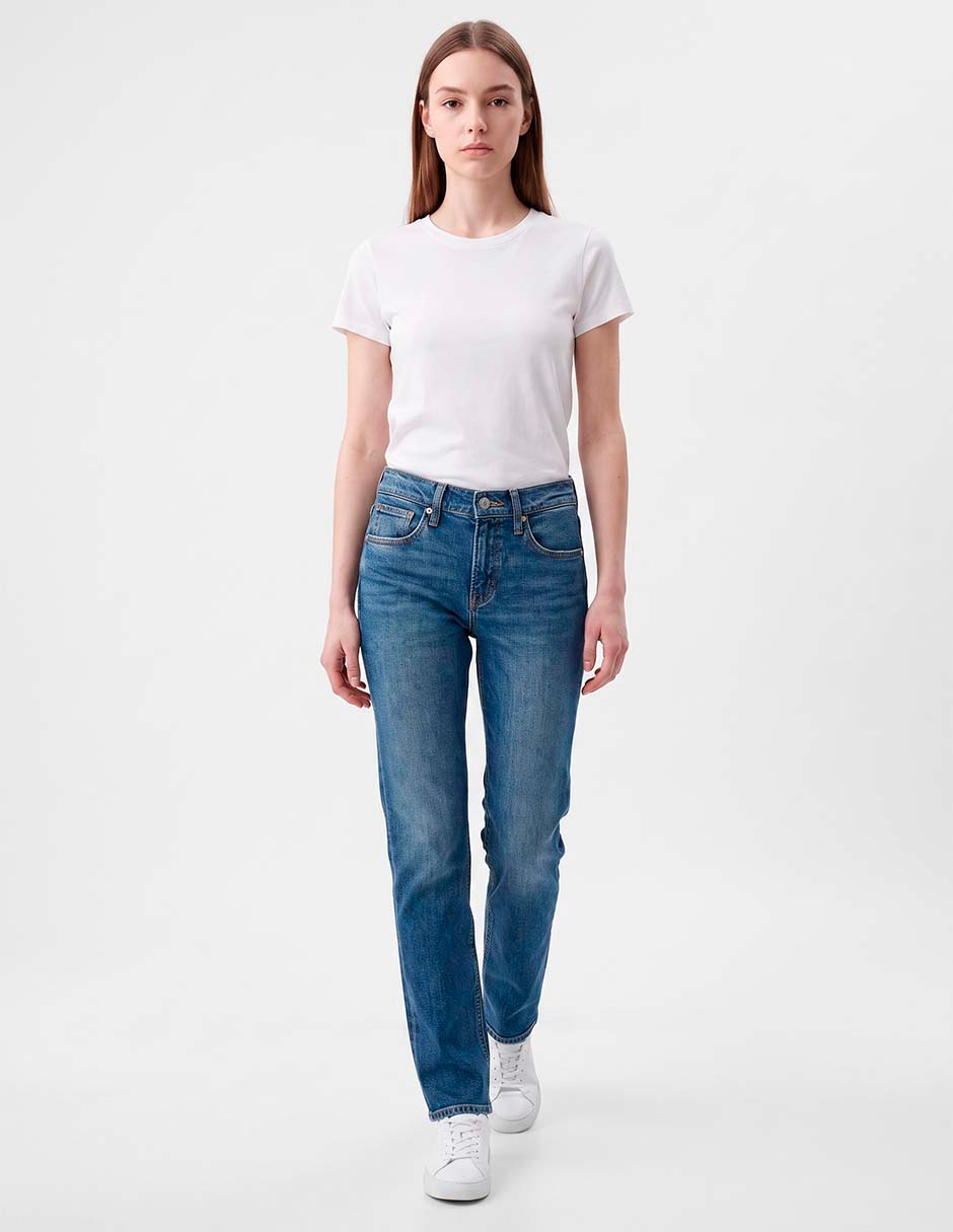 Jeans straight corte cintura para mujer Jeans straight corte cintura para mujer