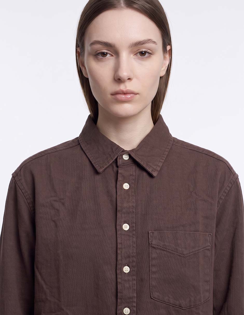 Camisa de algodón manga larga para mujer