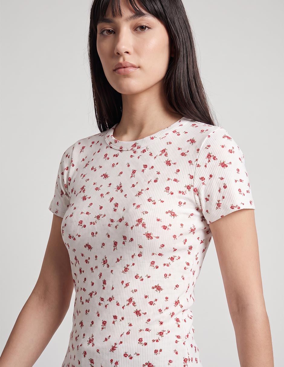 Playera manga corta cuello redondo mujer