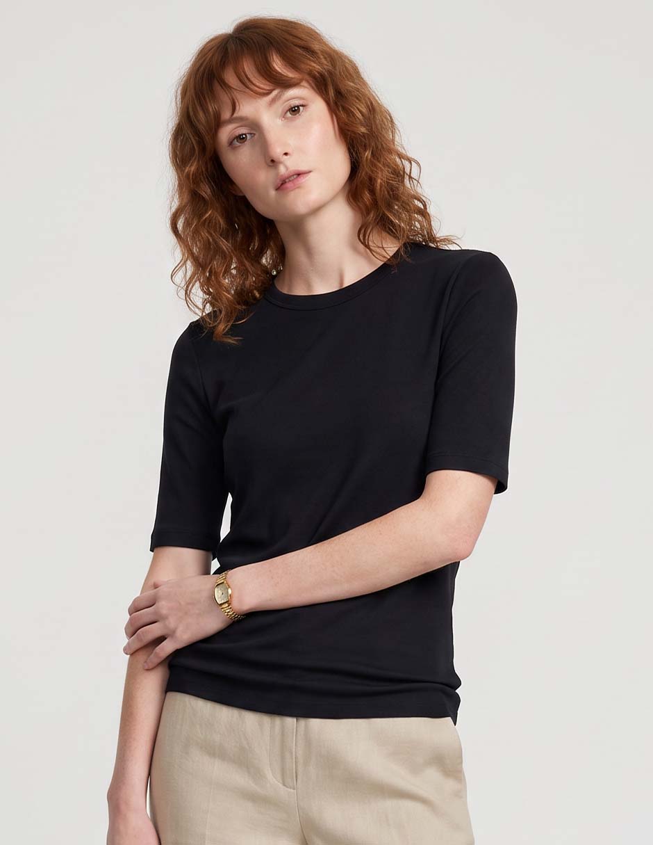 Playera manga corta cuello redondo para mujer Playera manga corta cuello redondo para mujer