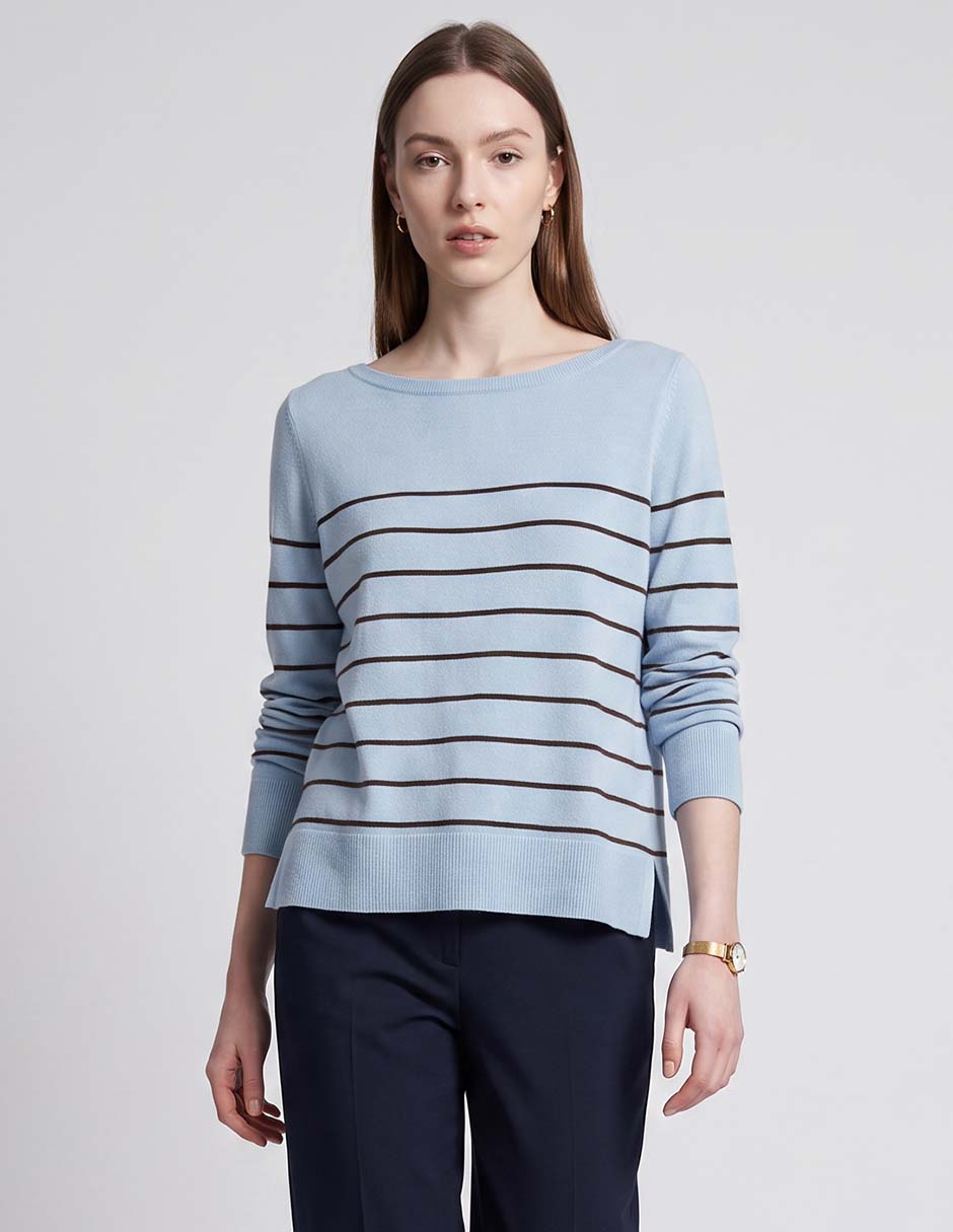 Suéter cuello ojal para mujer