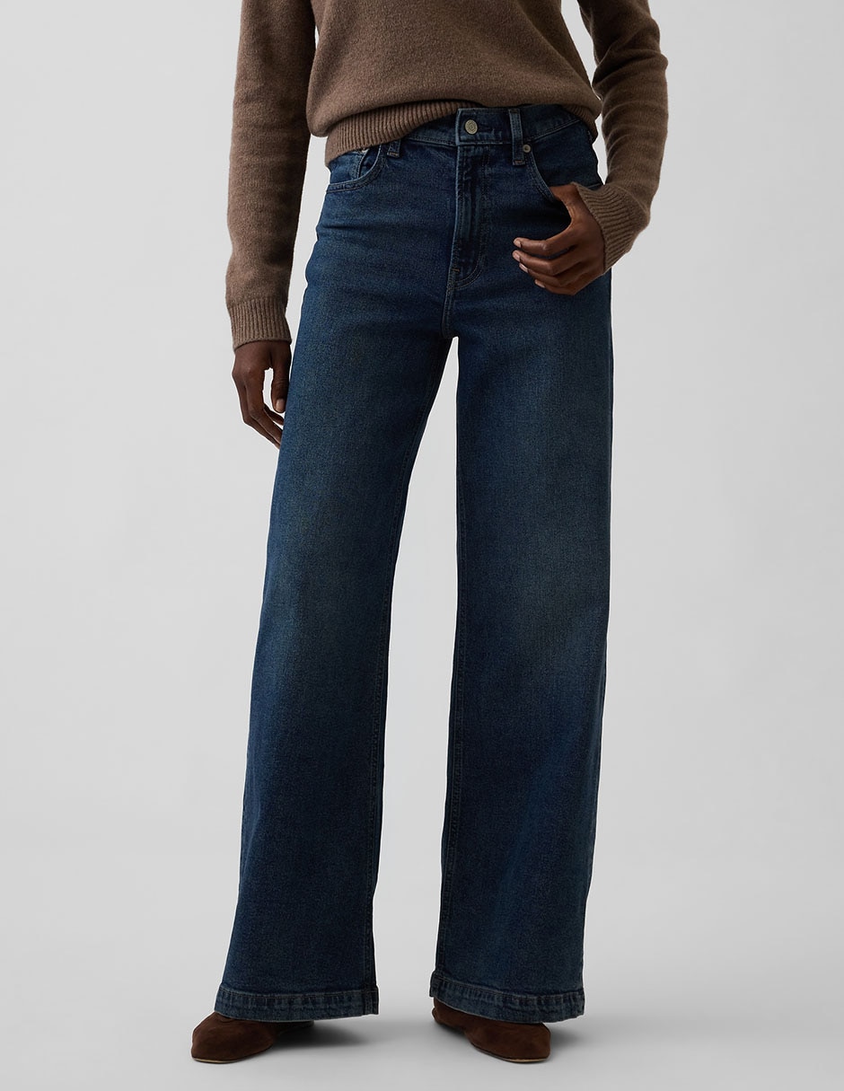 Jeans relaxed wide leg para mujer 2